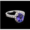 Image 1 : 2.23 ctw Tanzanite and Diamond Ring - 14KT White Gold