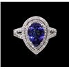 Image 2 : 2.48 ctw Tanzanite and Diamond Ring - 14KT White Gold