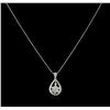 Image 2 : 14KT White Gold 1.11 ctw Diamond Pendant With Chain