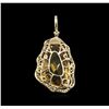Image 2 : 20.26 ctw Citrine and Diamond Pendant - 14KT Yellow Gold