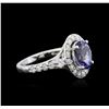 Image 1 : 2.00 ctw Tanzanite and Diamond Ring - 14KT White Gold