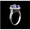 Image 3 : 3.03 ctw Tanzanite and Diamond Ring - 14KT White Gold