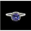 Image 1 : 14KT White Gold 1.11 ctw Tanzanite and Diamond Ring