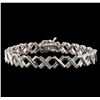 Image 1 : 14KT White Gold 1.07 ctw Diamond Bracelet