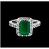 Image 2 : 2.16 ctw Emerald and Diamond Ring - 14KT White Gold