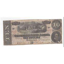 1864 $10 Confederate States of America Bank Note