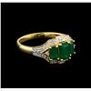 Image 1 : 1.20 ctw Emerald and Diamond Ring - 14KT Yellow Gold