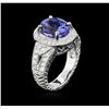 Image 3 : 14KT White Gold 3.72 ctw Tanzanite and Diamond Ring