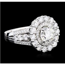 14KT White Gold EGL Certified 3.65 ctw Diamond Ring
