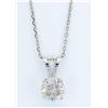 Image 1 : GIA Certified 1.03 ctw Diamond Pendant With Chain- 14K White Gold