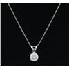 Image 2 : GIA Certified 1.03 ctw Diamond Pendant With Chain- 14K White Gold