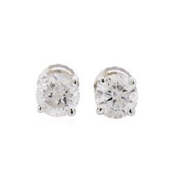 1.25 ctw Diamond Stud Earrings - 14KT White Gold