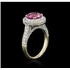 Image 3 : 18KT Two-Tone Gold GIA Certified 2.12 ctw Pink Sapphire and Diamond Ring