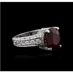 18KT White Gold 4.87 ctw Ruby and Diamond Ring