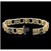 Image 3 : 14KT Yellow Gold 12.97 ctw Sapphire and Diamond Bracelet