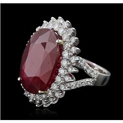 14KT White Gold 21.83 ctw Ruby and Diamond Ring
