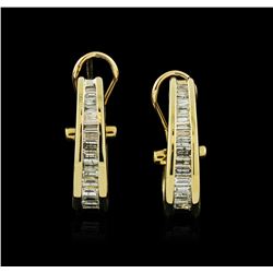 14KT Yellow Gold 1.10 ctw Diamond Hoop Earrings