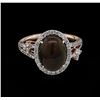 Image 2 : 2.00 ctw Opal and Diamond Ring - 14KT Rose Gold