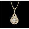 Image 1 : 14KT Yellow Gold 0.37 ctw Diamond Pendant With Chain