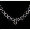 Image 2 : 47.00 ctw Blue Sapphire and Diamond Necklace - 14KT White Gold