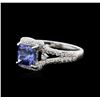 Image 1 : 14KT White Gold 1.44 ctw Tanzanite and Diamond Ring