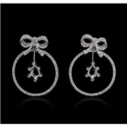 14KT White Gold 1.36 ctw Diamond Earrings