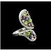Image 1 : 14KT White Gold 5.32 ctw Multi Gemstone Ring