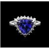 Image 2 : 14KT White Gold 3.44 ctw Tanzanite and Diamond Ring