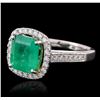Image 1 : 14KT Two-Tone Gold 3.85 ctw Emerald and Diamond Ring