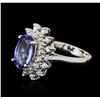 Image 1 : 14KT White Gold 1.56 ctw Tanzanite and Diamond Ring