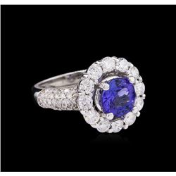 14KT White Gold 2.23 ctw Tanzanite and Diamond Ring