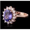 Image 2 : 14KT Rose Gold 2.06 ctw Tanzanite and Diamond Ring