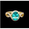 Image 2 : 2.49 ctw Apatite and Diamond Ring - 14KT Yellow Gold