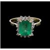 Image 2 : 1.85 ctw Emerald and Diamond Ring - 14KT White Gold