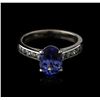 Image 2 : 14KT White Gold 2.07 ctw Tanzanite and Diamond Ring