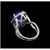 Image 3 : 15.03 ctw Tanzanite and Diamond Ring - 14KT White Gold