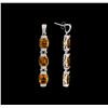 Image 2 : Crayola 15.60 ctw Citrine and White Sapphire Earrings - .925 Silver