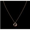 Image 1 : 0.35 ctw Diamond Pendant With Chain - 14KT Rose Gold