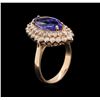 Image 3 : 3.11 ctw Tanzanite and Diamond Ring - 14KT Rose Gold