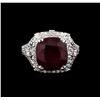 Image 2 : 10.85 ctw Ruby and Diamond Ring - 14KT White Gold