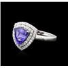 Image 1 : 14KT White Gold 1.82 ctw Tanzanite and Diamond Ring