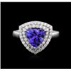 Image 2 : 14KT White Gold 1.82 ctw Tanzanite and Diamond Ring