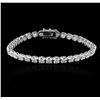 Image 1 : 14KT White Gold 6.72 ctw Diamond Tennis Bracelet