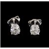 Image 1 : 1.32 ctw Diamond Solitaire Earrings - 14KT White Gold