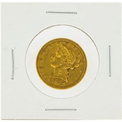 1852 $5 No Motto VF Liberty Head Half Eagle Gold Coin