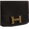 Image 2 : Hermes 23cm Chocolate Calf Box Leather Double Gusset Constance Shoulder Bag