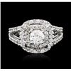 Image 1 : 14KT White Gold 1.11 ctw Diamond Ring