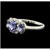 Image 1 : 14KT White Gold 0.99 ctw Tanzanite and Tanzanite Ring