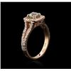 Image 3 : 14KT Rose Gold 1.33 ctw Fancy Green Diamond Ring