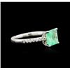 Image 1 : 1.83 ctw Emerald and Diamond Ring - 14KT White Gold